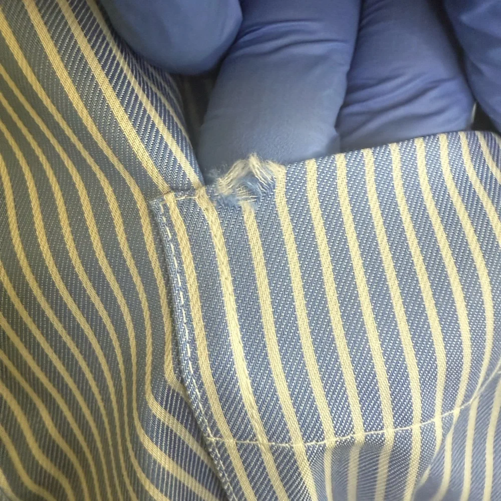 Lauren Ralph Lauren Men's Non-Iron Blue & White Striped Dress Shirt 100% Cotton - Picture 5 of 9